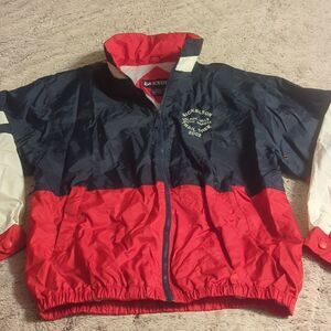 LA Loving Windbreaker Water-Resistant Raincoat with Hide Away Hood Collar